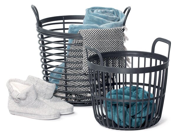 Prosperplast Koš s uchy Zania antracit, varianta 27,4 cm