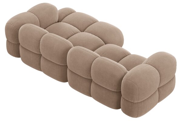 -25 % Dny MOMENTI– Cosmopolitan Design Tmavě béžová sametová rohová pohovka Loretto 250 cm, pravá