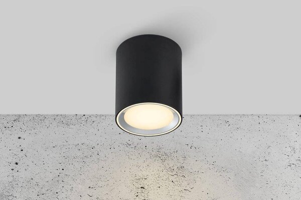 Stmívatelné LED světlo NORDLUX Fallon Varianta: Ø 100 x 60 mm, 8,5 W, 2700K, černá/kartáčovaná ocel