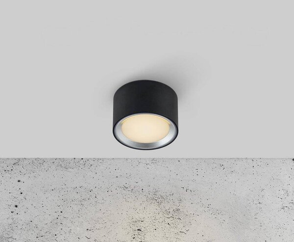 Stmívatelné LED světlo NORDLUX Fallon Varianta: Ø 100 x 60 mm, 8,5 W, 2700K, černá/kartáčovaná ocel