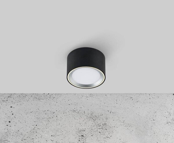 Stmívatelné LED světlo NORDLUX Fallon Varianta: Ø 100 x 60 mm, 8,5 W, 2700K, černá/kartáčovaná ocel