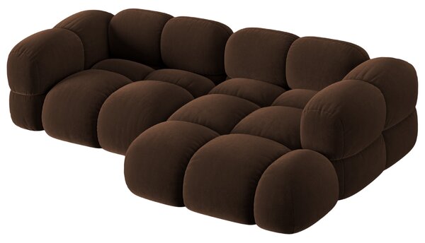 -25 % Dny MOMENTI– Cosmopolitan Design Hnědá sametová rohová pohovka Loretto 250 cm, pravá
