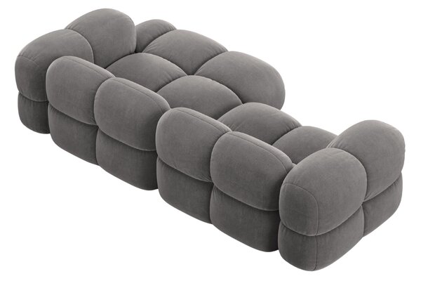 -25 % Dny MOMENTI– Cosmopolitan Design Šedá sametová rohová pohovka Loretto 250 cm, pravá
