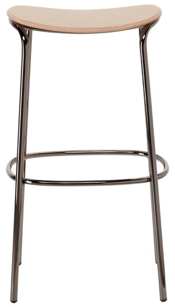 SCAB Dubová barová židle Trick Wood 75 cm s černou podnoží