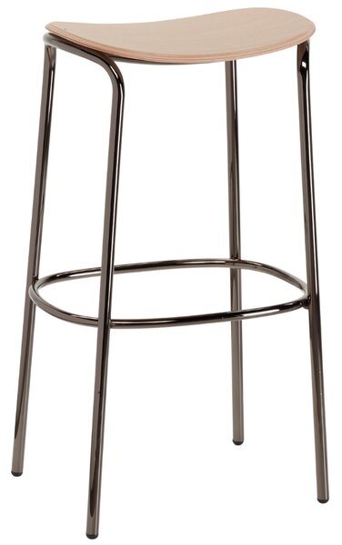 SCAB Dubová barová židle Trick Wood 75 cm s černou podnoží