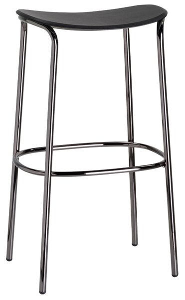 SCAB Černá dubová barová židle Trick Wood 75 cm s černou podnoží
