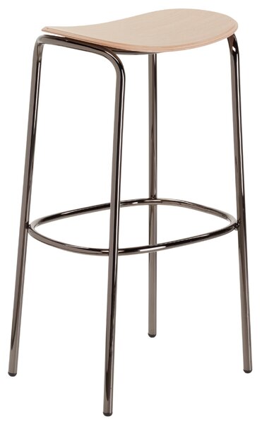 SCAB Dubová barová židle Trick Wood 75 cm s černou podnoží