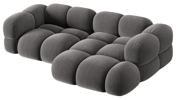-25 % Dny MOMENTI– Cosmopolitan Design Šedá sametová rohová pohovka Loretto 250 cm, pravá
