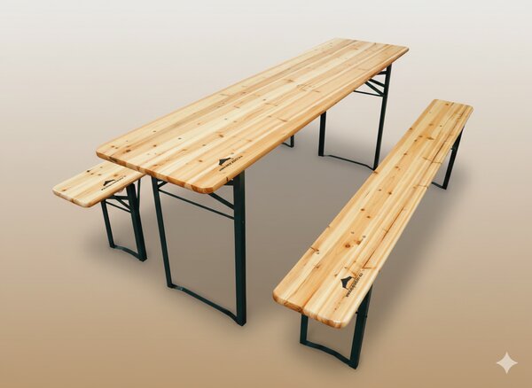 Dřevěný pivní set – 200 cm, 50cm