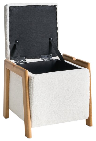 Úložný puf EDLAND Buklé 45 cm 43 cm Bílá