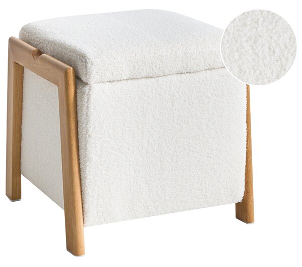 Úložný puf EDLAND Buklé 45 cm 43 cm Bílá