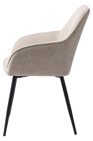 Béžové čalouněné jídelní křeslo s područkami Nolan – Unique Furniture