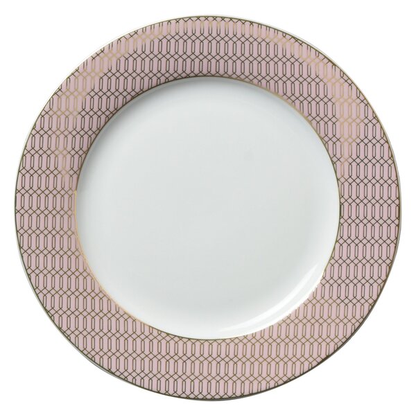 Candlelight Porcelánový dezertní talíř Pink & Gold Geo -19cm