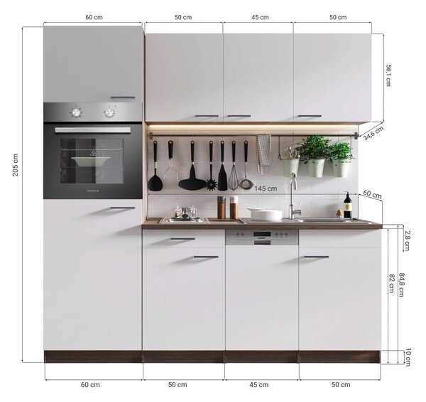 KUCHYŇSKÝ BLOK 205 cm Respekta - Online Only kuchyňské linky, Online Only