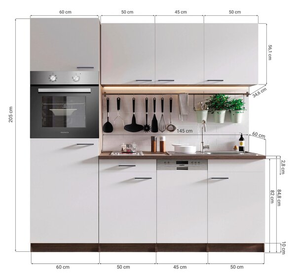 KUCHYŇSKÝ BLOK 205 cm Respekta - Online Only kuchyňské linky, Online Only