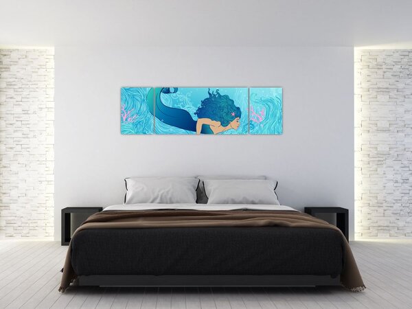 Obraz - Mořská panna (170x50 cm)