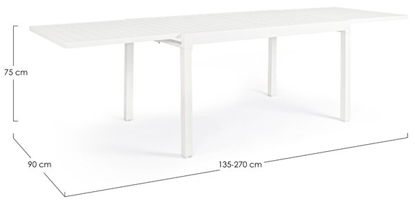 Bizzotto Hliníkový zahradní rozkládací stůl Pelagius 135/270 x 90 cm