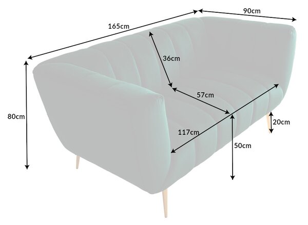 Designová sedačka Nikolai 165 cm smaragdová zelená