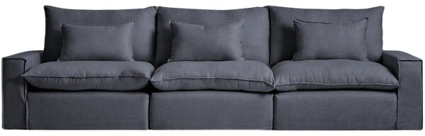 Kave Home Tmavě šedá pohovka Anarela 370 cm s odnímatelným potahem