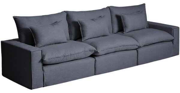 Kave Home Tmavě šedá pohovka Anarela 370 cm s odnímatelným potahem