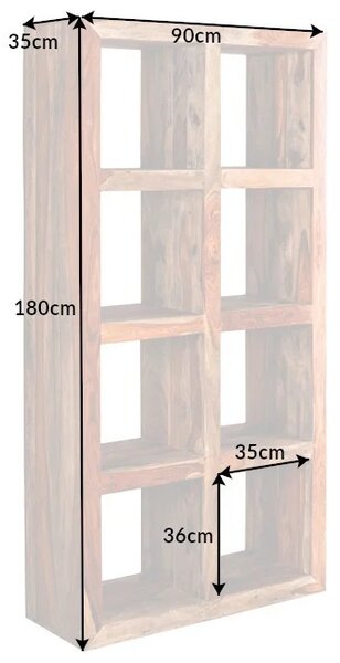 Designový regál Timber 180 cm Sheesham kouřový