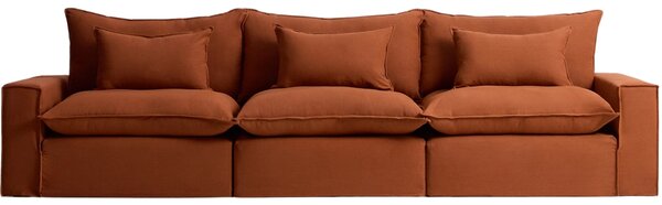 Kave Home Terakotová pohovka Anarela 370 cm s odnímatelným potahem