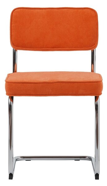 Oranžová manšestrová jídelní židle Rupert – Unique Furniture