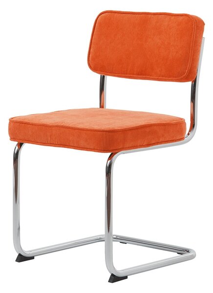 Oranžová manšestrová jídelní židle Rupert – Unique Furniture