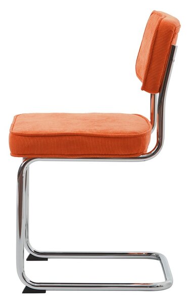 Oranžová manšestrová jídelní židle Rupert – Unique Furniture