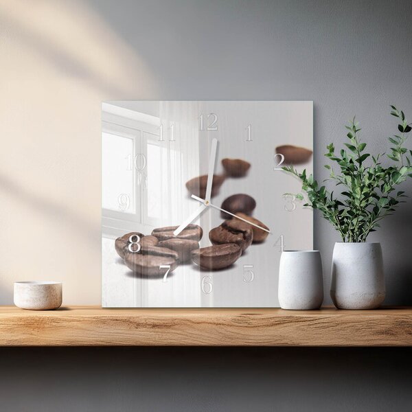 Skleněné hodiny Kávová zrna zskb-30x30-00084811