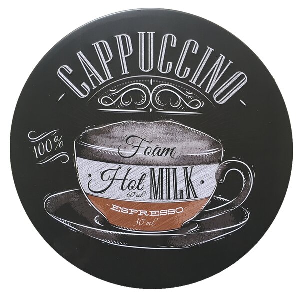 Ceduľa Cappuccino 30x30 cm Plechová tabuľa