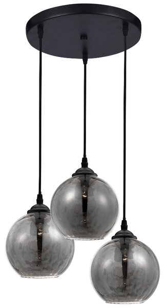 Kouřově šedé skleněné závěsné světlo Nova Luce Adelina 30 cm