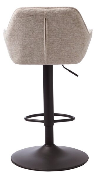 Béžová čalouněná barová židle s nastavitelnou výškou/s područkami (výška sedáku 65 cm) Nolan – Unique Furniture