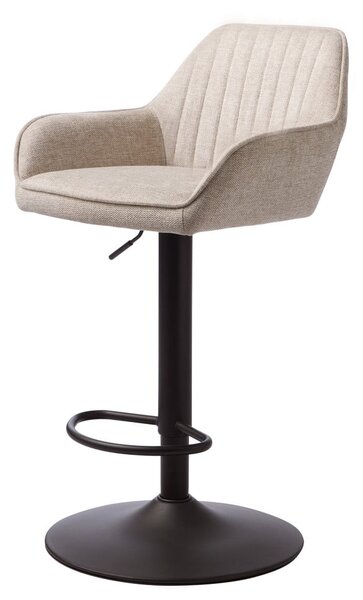Béžová čalouněná barová židle s nastavitelnou výškou/s područkami (výška sedáku 65 cm) Nolan – Unique Furniture