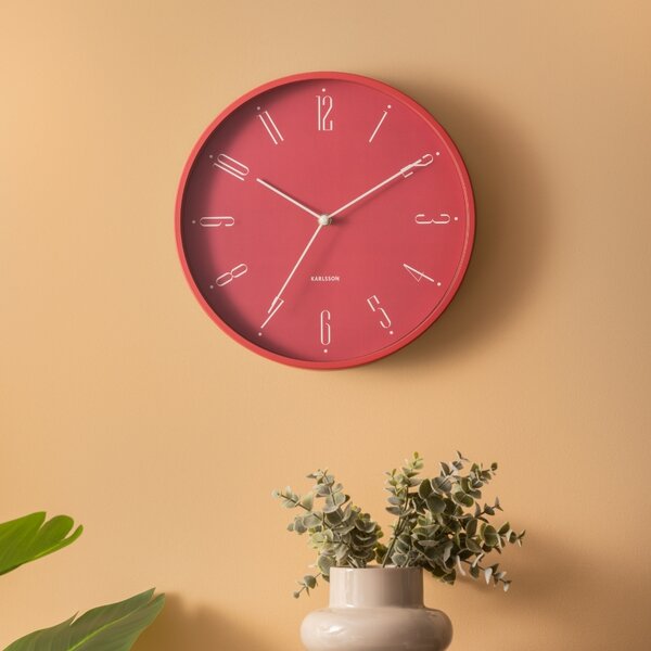Present time Růžové nástěnné hodiny Grand 30 cm