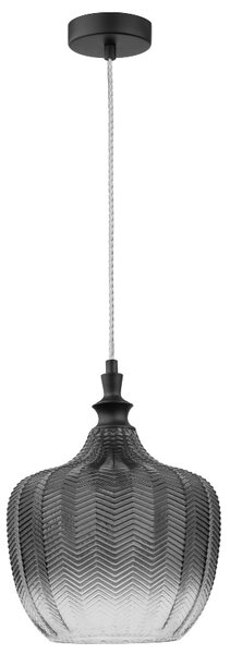 Kouřově šedé skleněné závěsné světlo Nova Luce Loni 24 cm