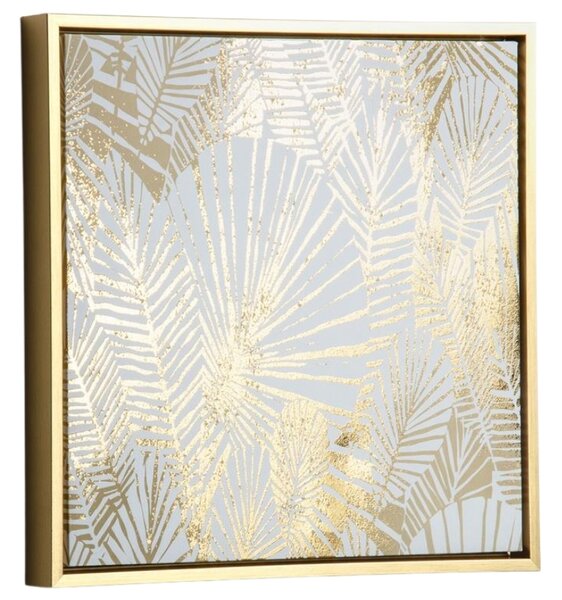 Šedo zlatý obraz Kave Home Imogen II. 40 x 40 cm