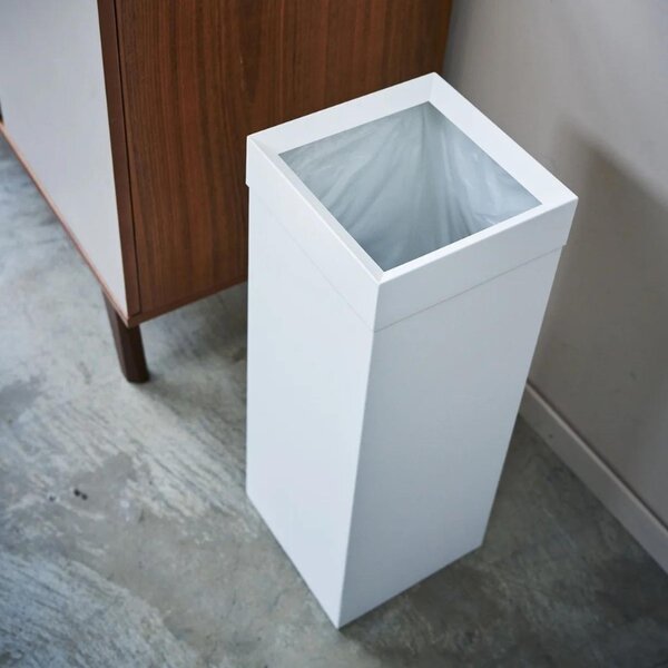 Bílý kovový odpadkový koš Yamazaki Tall 27 l