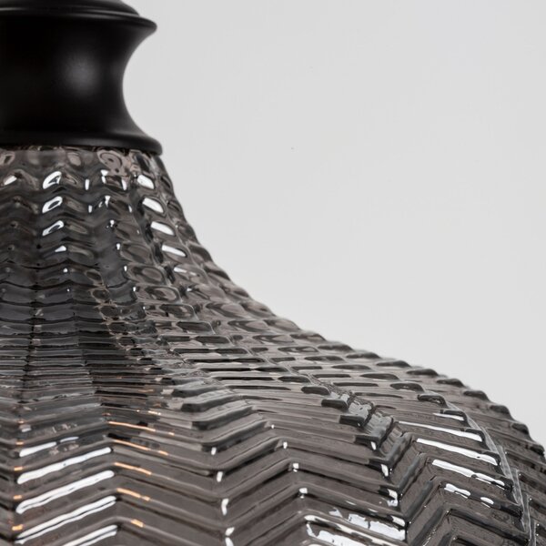 Kouřově šedé skleněné závěsné světlo Nova Luce Loni 24 cm