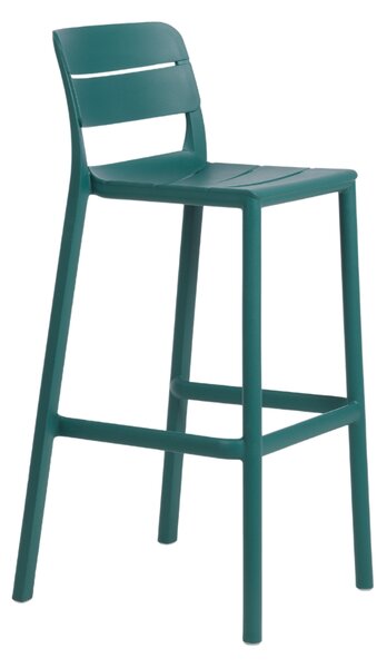 Nardi Modrozelená plastová barová židle Cassia 76 cm