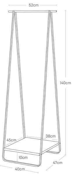 Bílý kovový stojací věšák Yamazaki Tower 140 cm