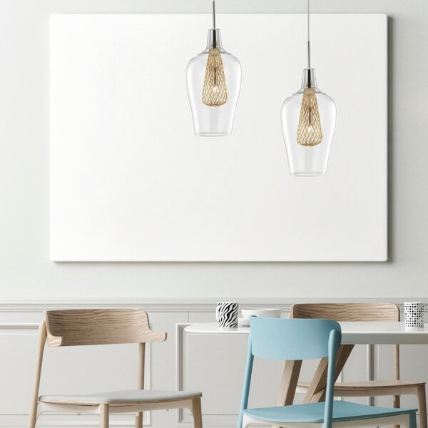 Skleněné závěsné světlo Nova Luce Filo 14 cm