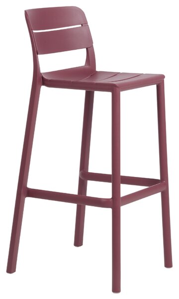 Nardi Tmavě červená plastová barová židle Cassia 76 cm