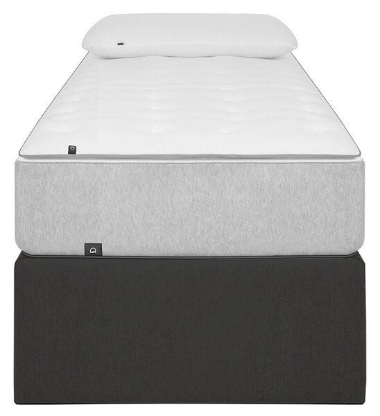 Tmavě šedá látková postel Kave Home Matters 90 x 190 cm