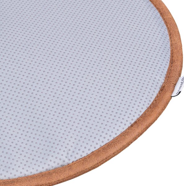 Hnědý koženkový podsedák ROWICO FULTON 38 cm
