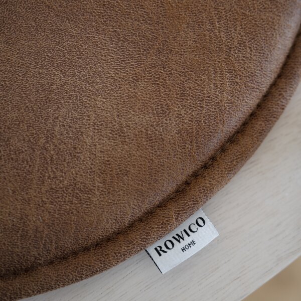 Hnědý koženkový podsedák ROWICO FULTON 38 cm