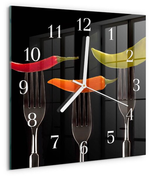 Skleněné hodiny Vidlice zskb-30x30-00085434