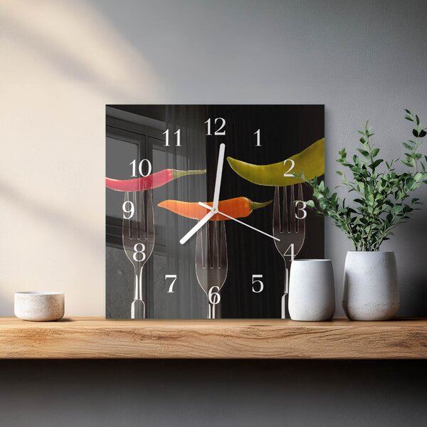 Skleněné hodiny Vidlice zskb-30x30-00085434