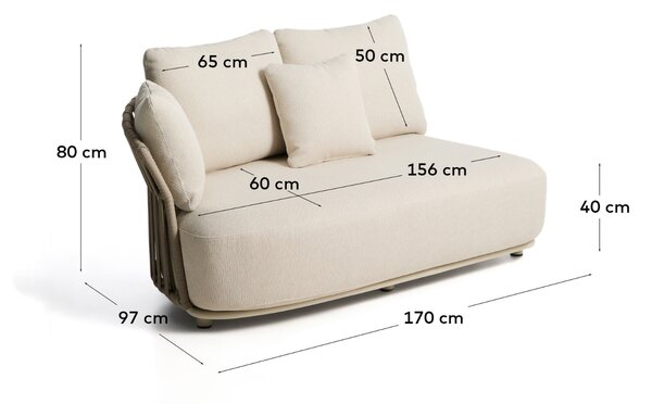 Kave Home Béžový zahradní modul Osani 170 cm s výpletem