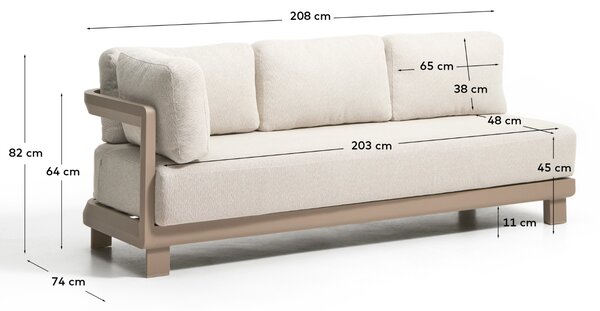 Kave Home Béžový zahradní modul Nerano 208 cm